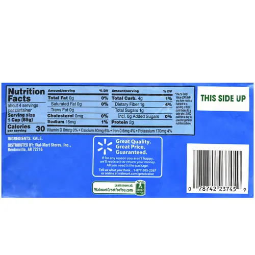 Great Value Steamable Chopped Kale, Frozen, 12 oz thumbnail 3