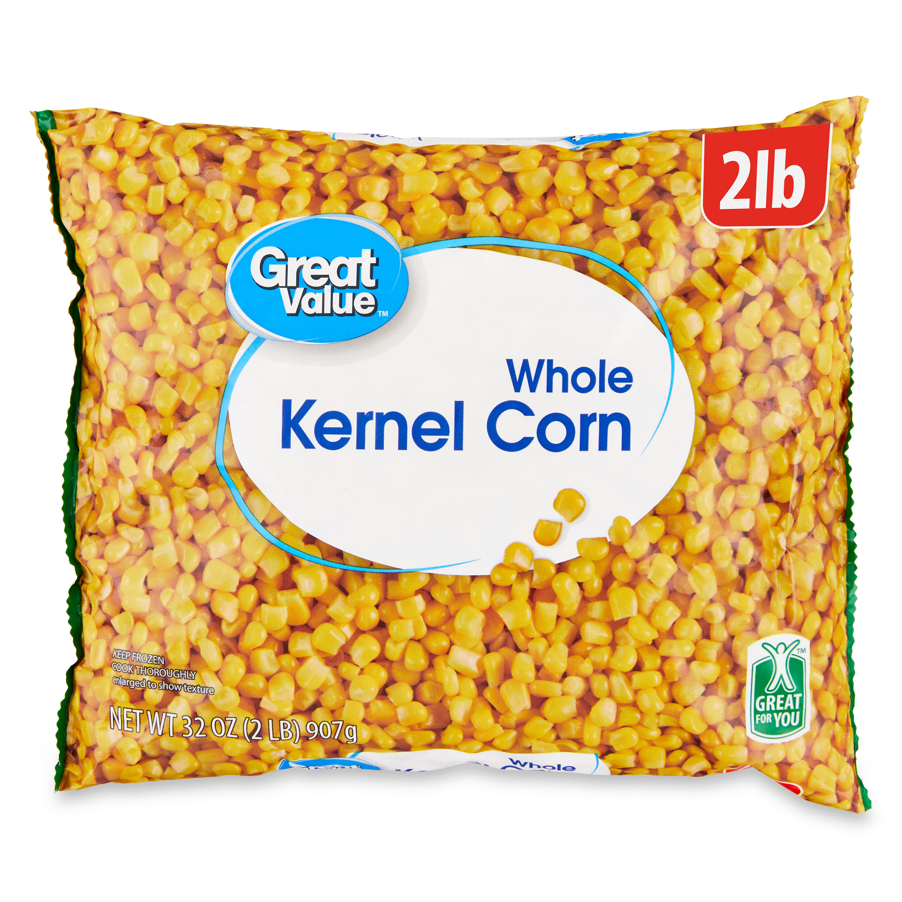 Great Value Frozen Whole Kernel Corn, 32 oz Steamable Bag
