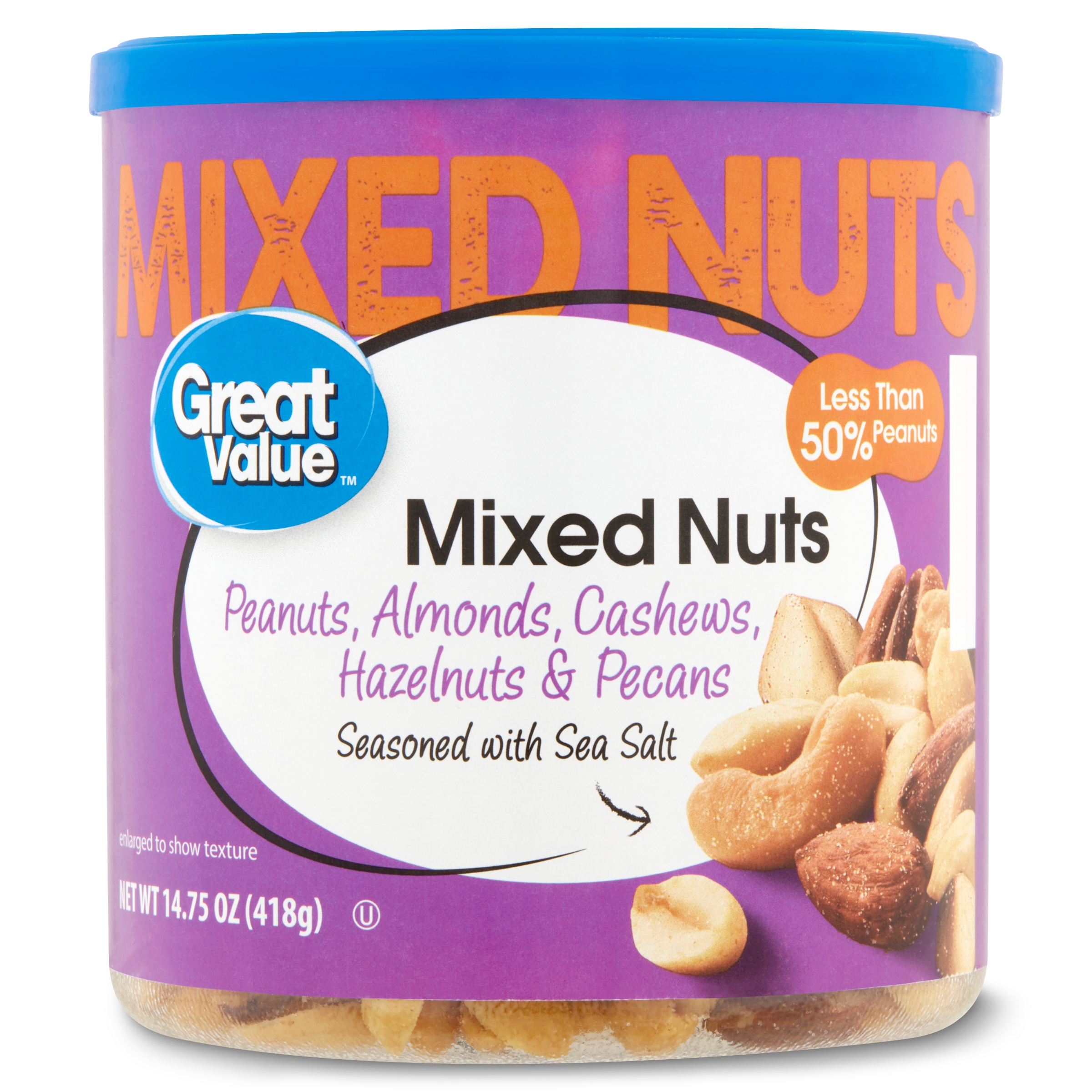 Great Value Roasted & Salted Mixed Nuts, 14.75 oz