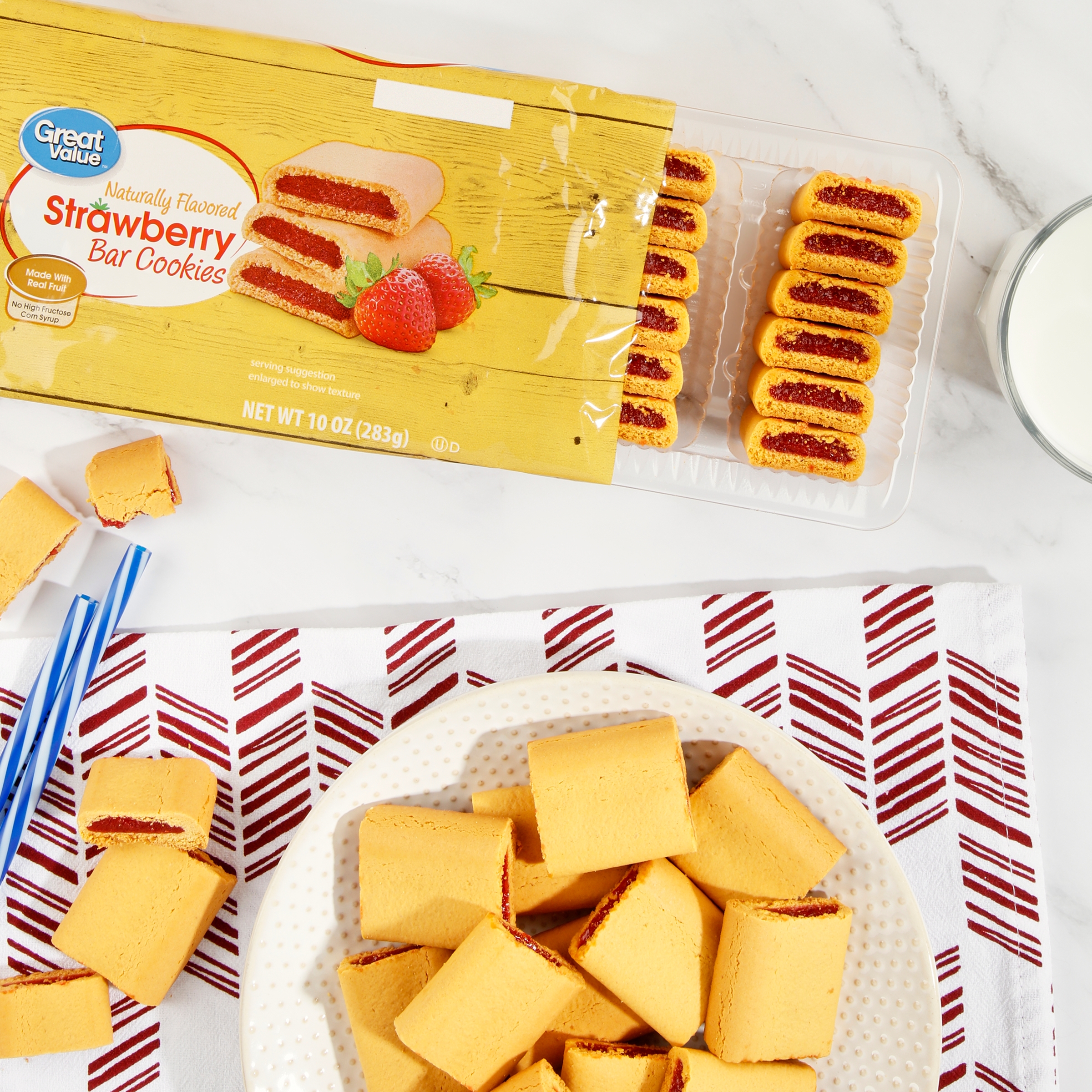 Great Value Strawberry Bar Cookies, 10 oz thumbnail 2