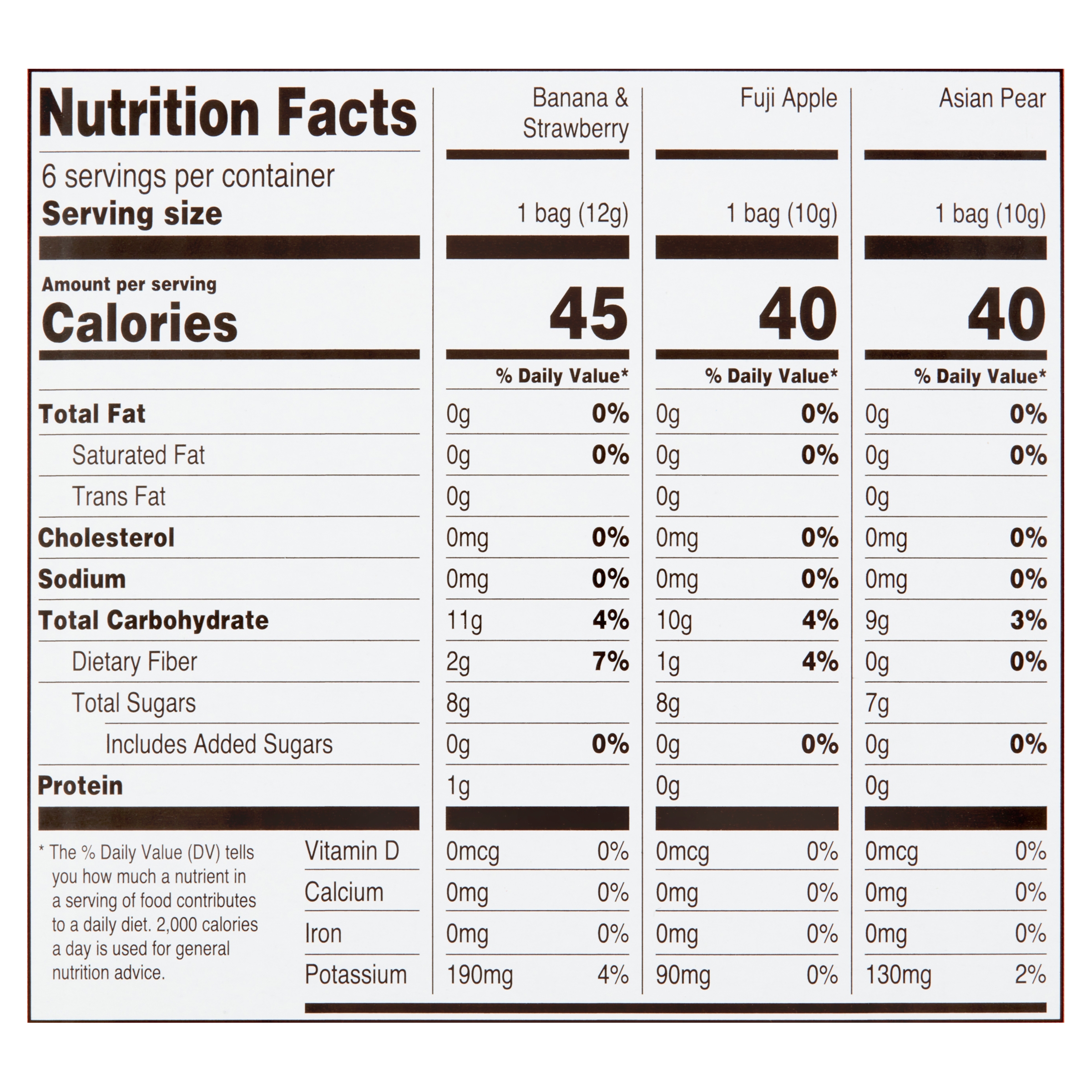 Great Value Freeze Dried Fruit Crisps, Variety Pack, 6 Count, 2.26 oz. thumbnail 4
