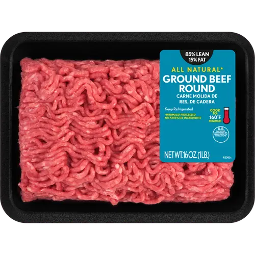 85% Lean / 15% Fat Ground Beef Round, 1 lb Tray, Fresh, All Natural*