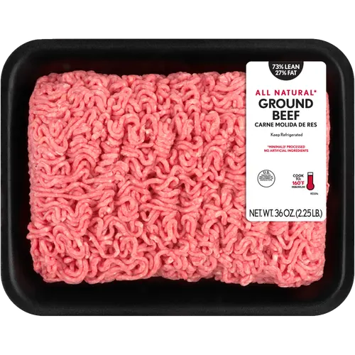 73% Lean / 27% Fat Ground Beef, 2.25 lb Tray, Fresh, All Natural*