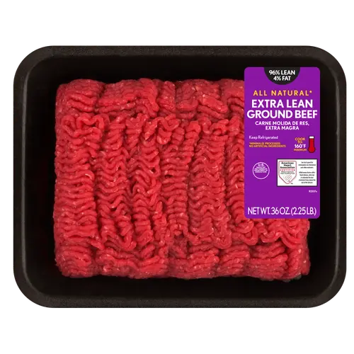 96% Lean / 4% Fat Extra Lean Ground Beef, 2.25 lb Tray, Fresh, All Natural*