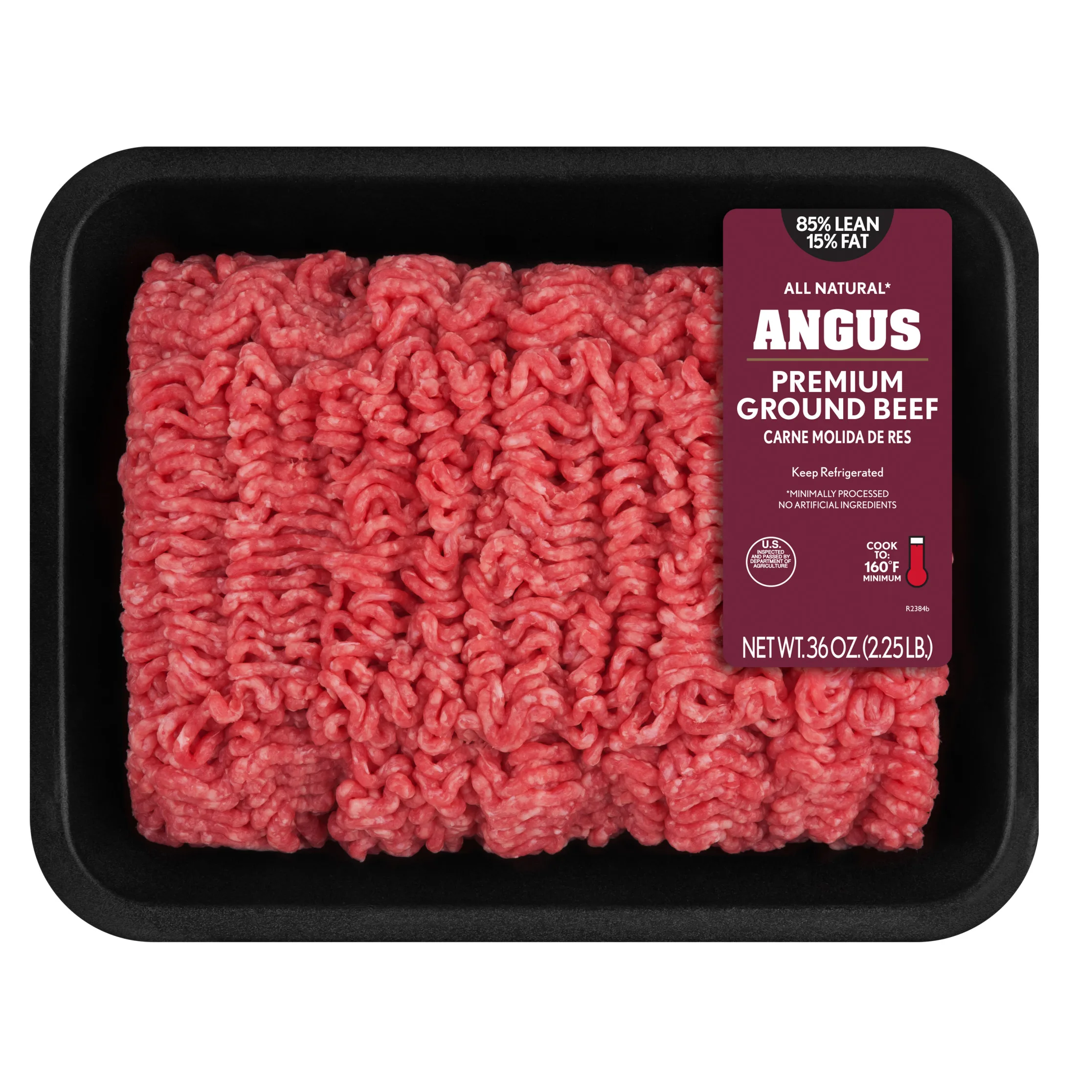 85% Lean / 15% Fat Angus Premium Ground Beef, 2.25 lb Tray, Fresh, All Natural*