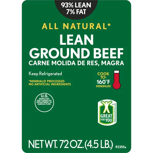 93% Lean / 7% Fat Lean Ground Beef, 4.5 lb Tray, Fresh, All Natural* thumbnail 4