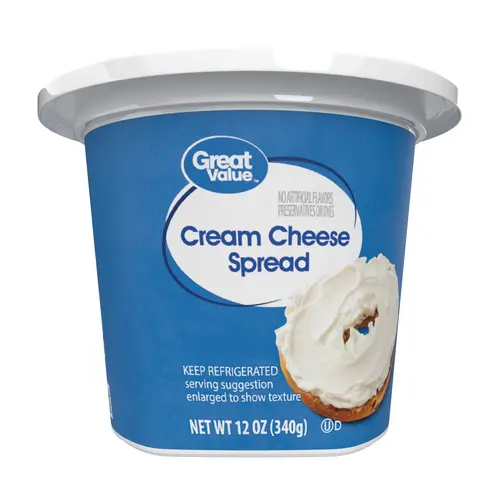 Great Value Cream Cheese Spread, 12 oz Tub