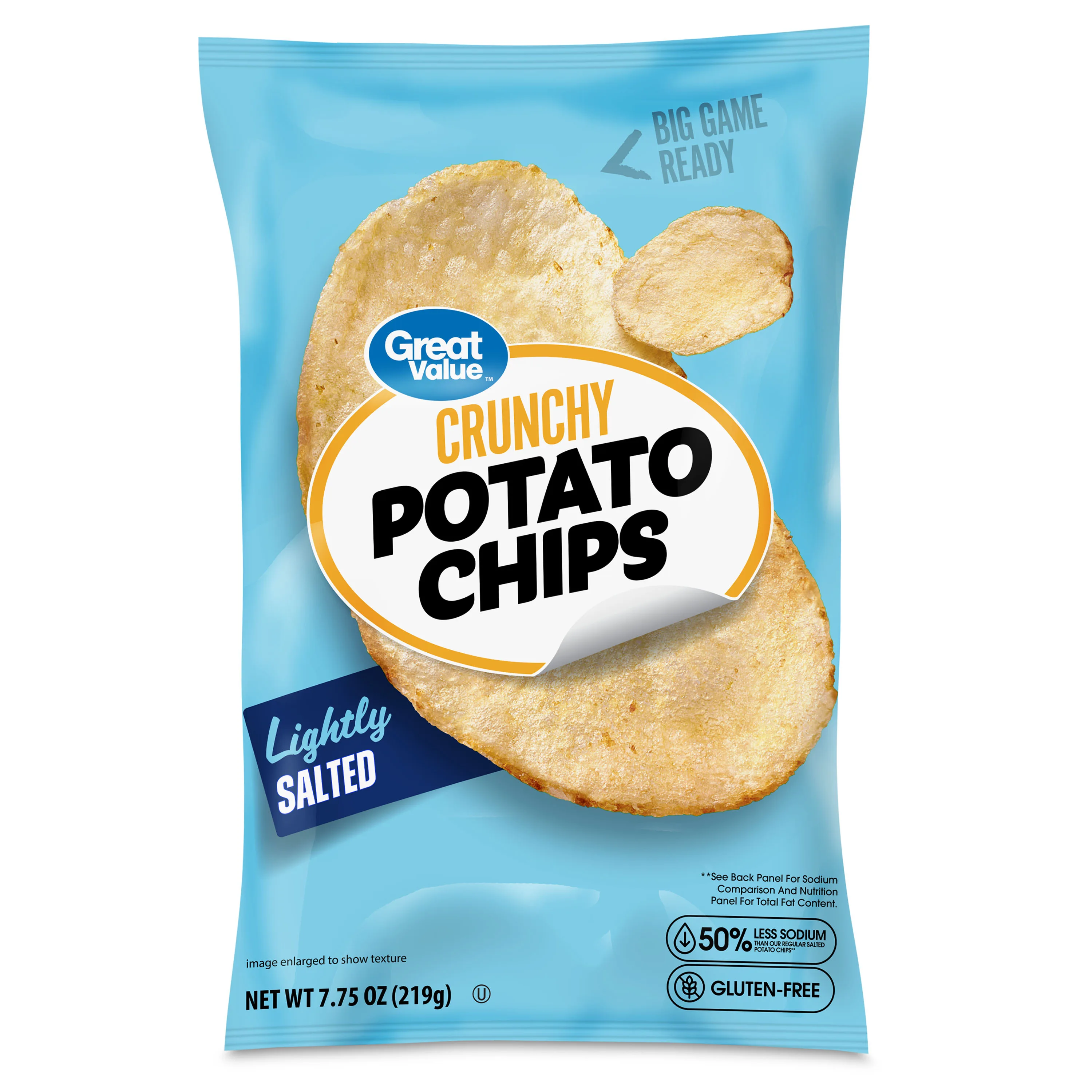 Great Value Lightly Salted Potato Chips, 7.75 oz Bag