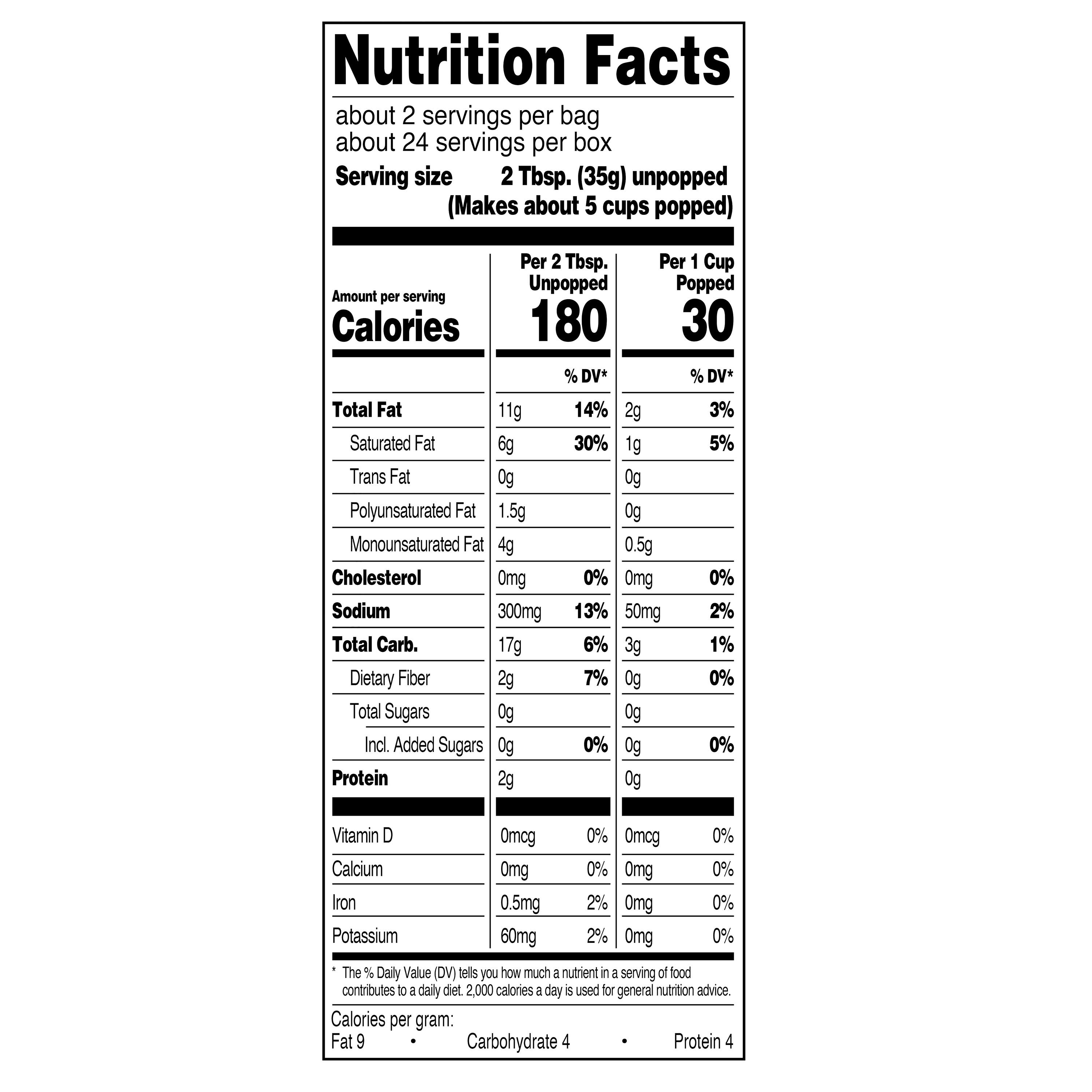 Great Value Extra Butter Flavored Microwave Popcorn, 2.55 oz, 12 Count thumbnail 3