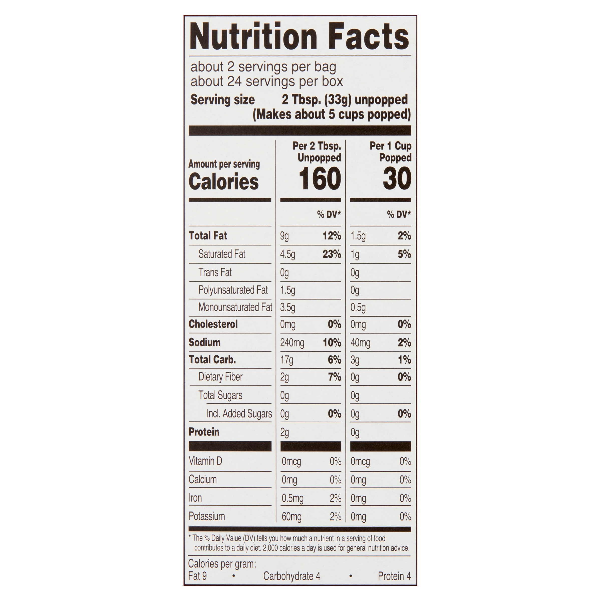 Great Value Butter Flavored Microwave Popcorn, 12 count, 2.4 oz Bags thumbnail 3