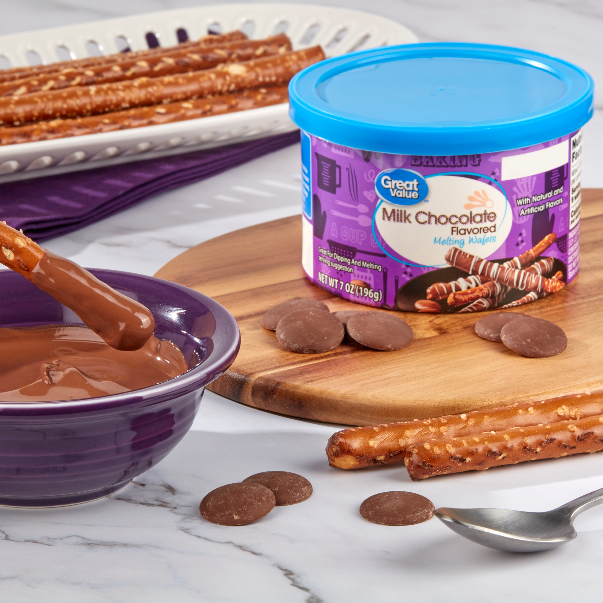 Great Value Milk Chocolate Flavored Melting Wafer, 7 oz thumbnail 2