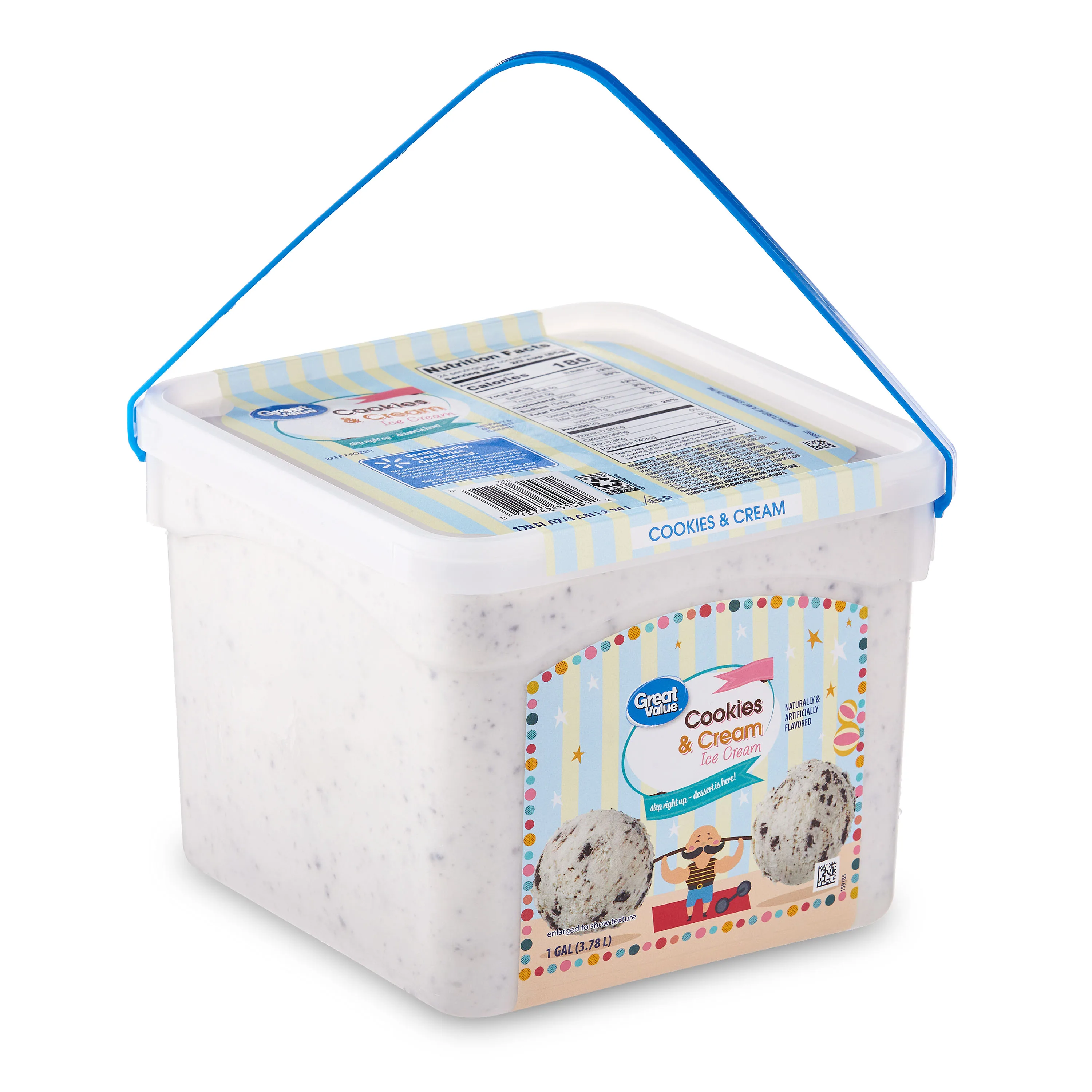 Great Value Cookies & Cream Ice Cream, 128 fl oz