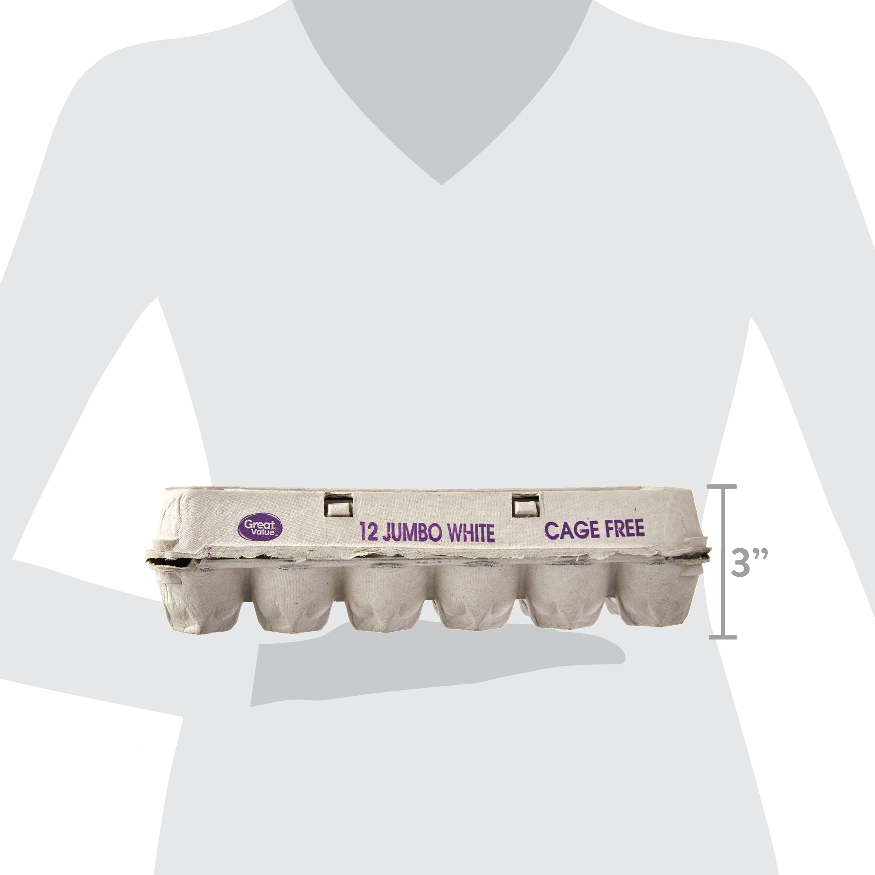 Great Value Cage-Free White Jumbo Eggs, 12 Count thumbnail 4