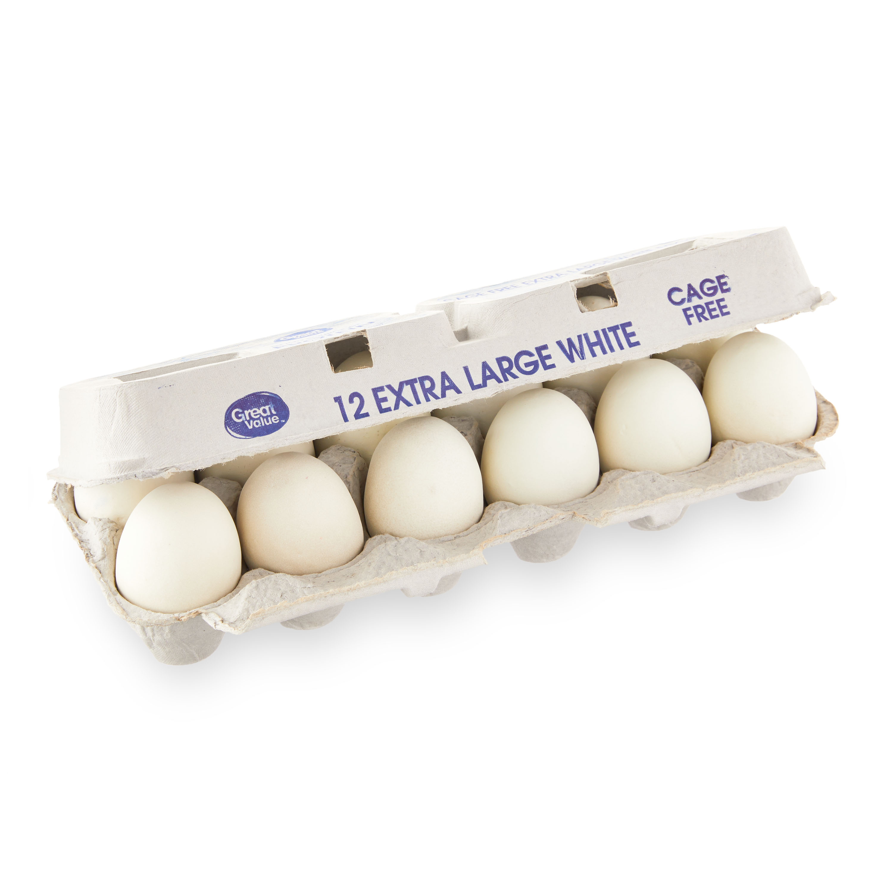 Great Value Cage-Free Grade AA Extra Large White Eggs, 12 Count