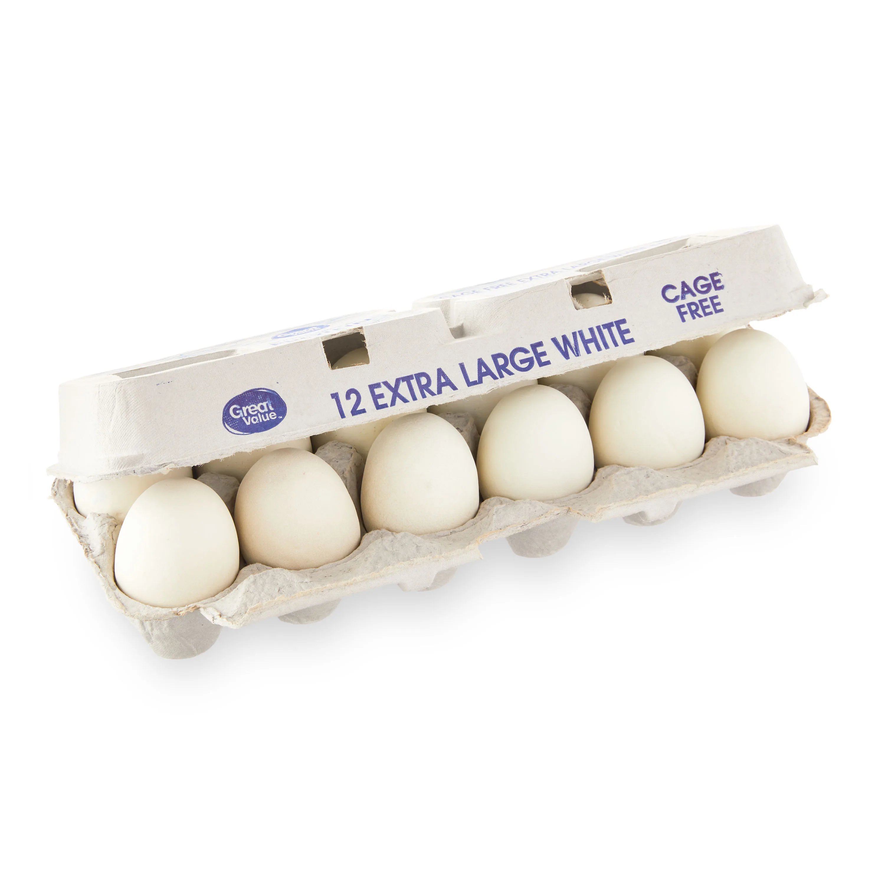 Great Value Cage-Free Grade AA Extra Large White Eggs, 12 Count