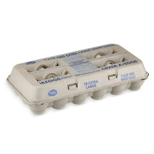 Great Value Cage-Free Extra Large White Eggs, 18 Count