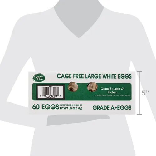 Great Value Cage Free Large White Eggs, 60 Count thumbnail 4
