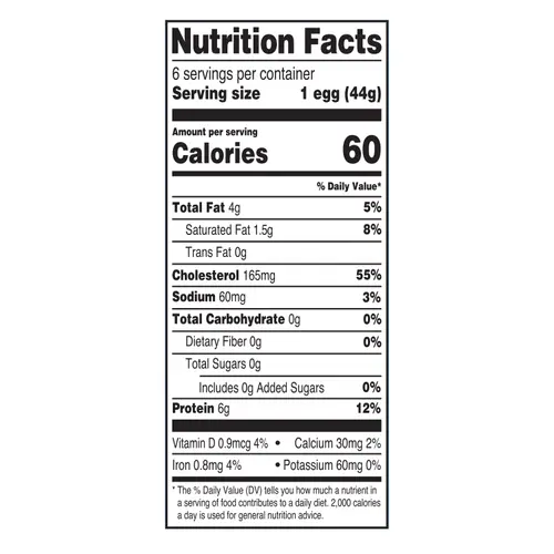 Great Value Cage-Free Hard Boiled Eggs, 9.31 oz, 6 Count thumbnail 3