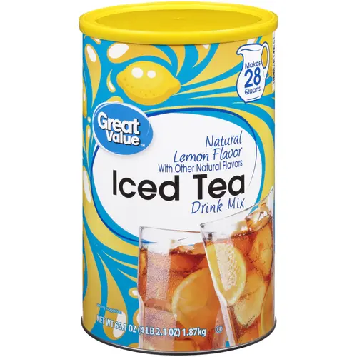 Great Value Natural Lemon Flavor Iced Tea Drink Mix, 66.1 oz