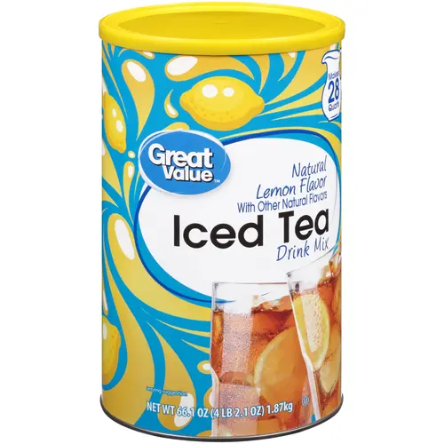 Great Value Natural Lemon Flavor Iced Tea Drink Mix, 66.1 oz thumbnail 2