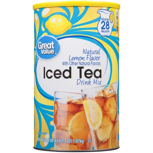 Great Value Natural Lemon Flavor Iced Tea Drink Mix, 66.1 oz thumbnail 3
