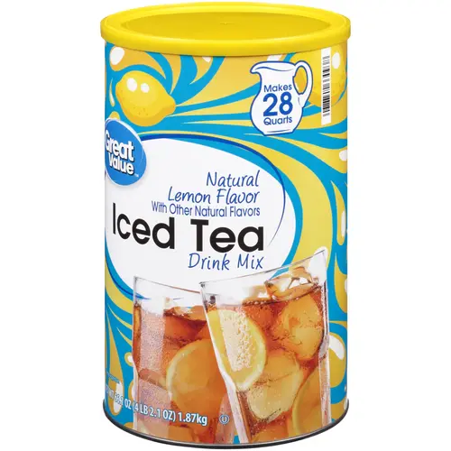Great Value Natural Lemon Flavor Iced Tea Drink Mix, 66.1 oz thumbnail 4