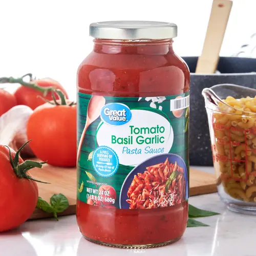Great Value Tomato Basil Garlic Pasta Sauce, 24 oz thumbnail 2