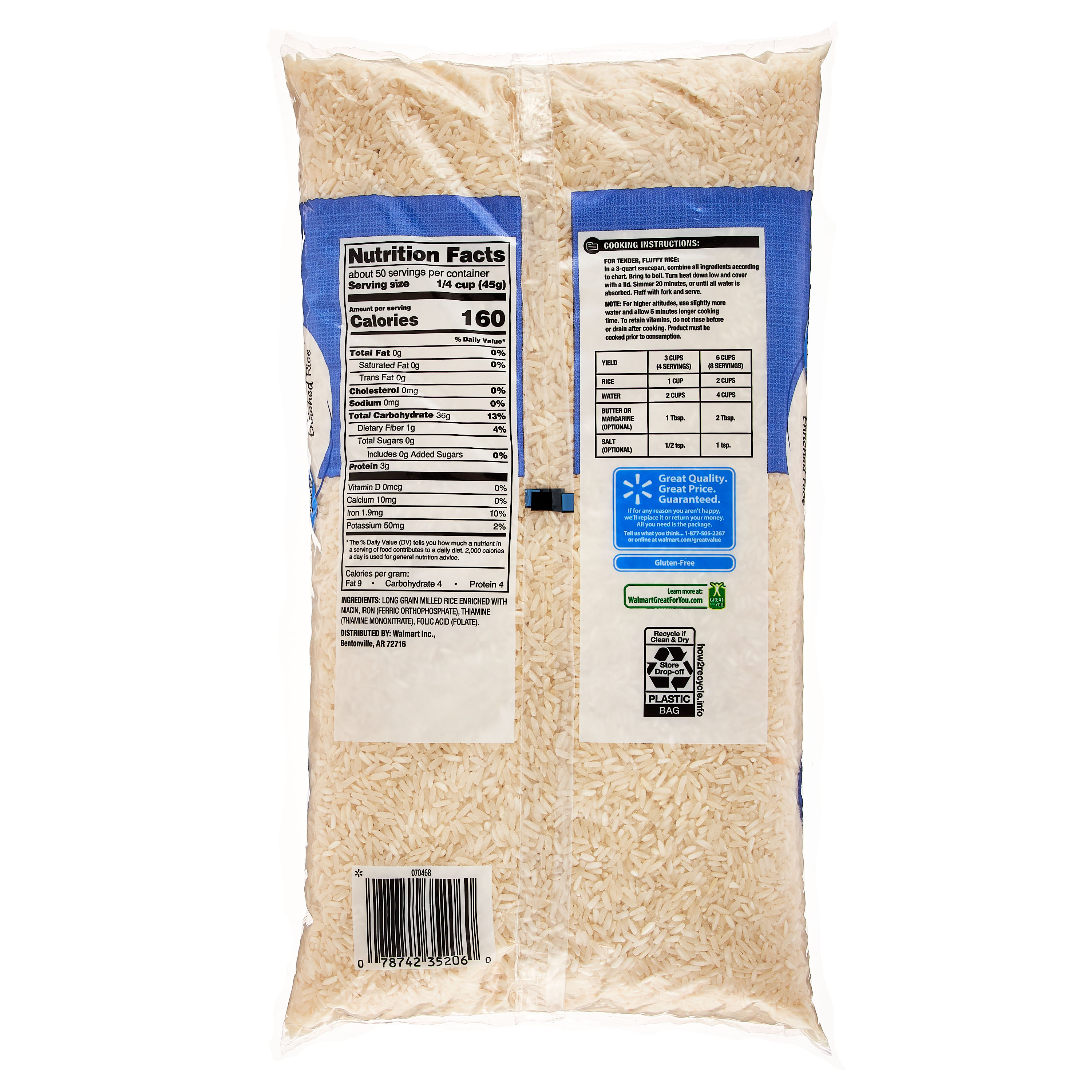 Great Value Long Grain Enriched Rice, 5 lbs thumbnail 4
