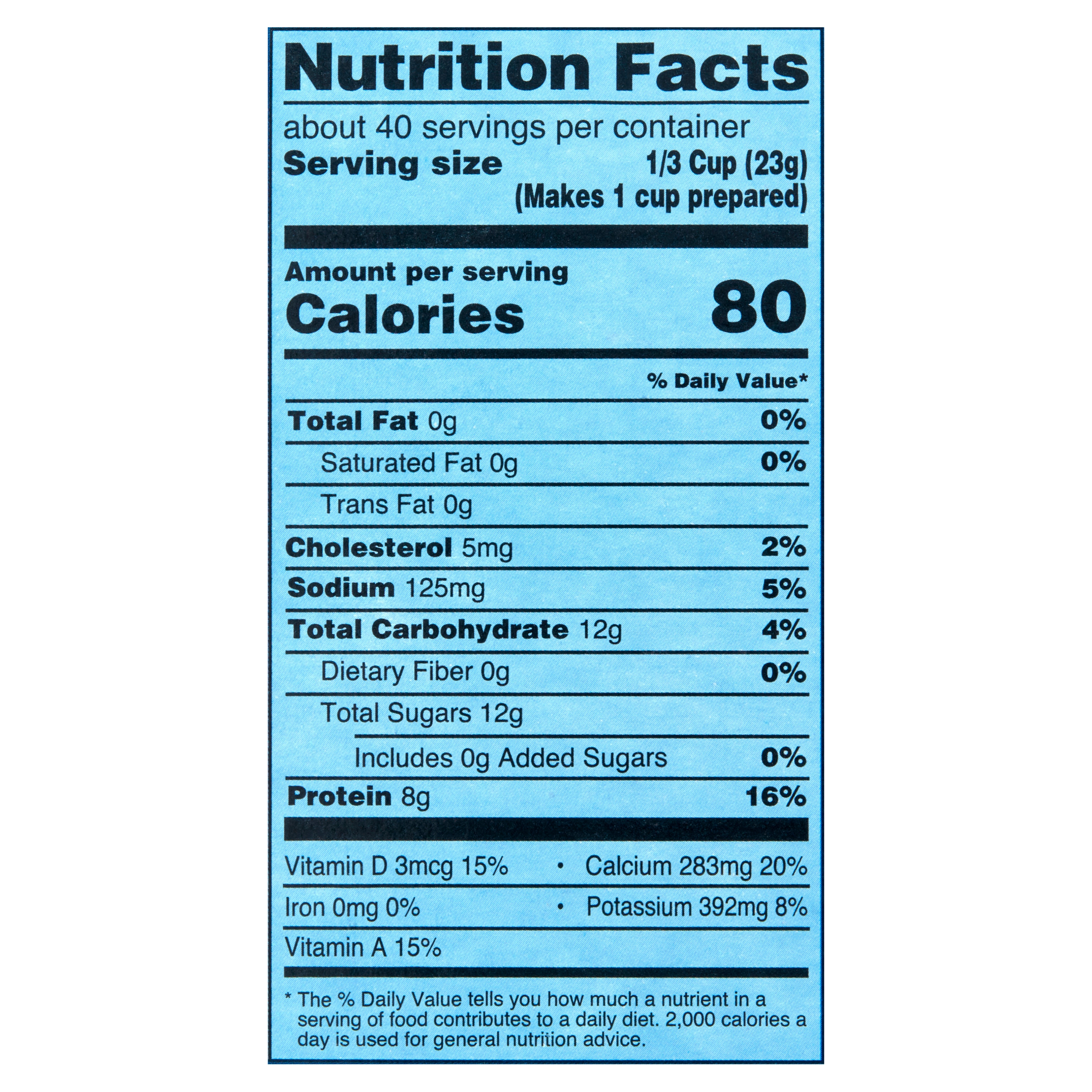 Great Value Instant Nonfat Dry Milk, 3.2 oz Pouches (10 Count), Makes 10 Quarts Total, 40 Servings per Container thumbnail 4