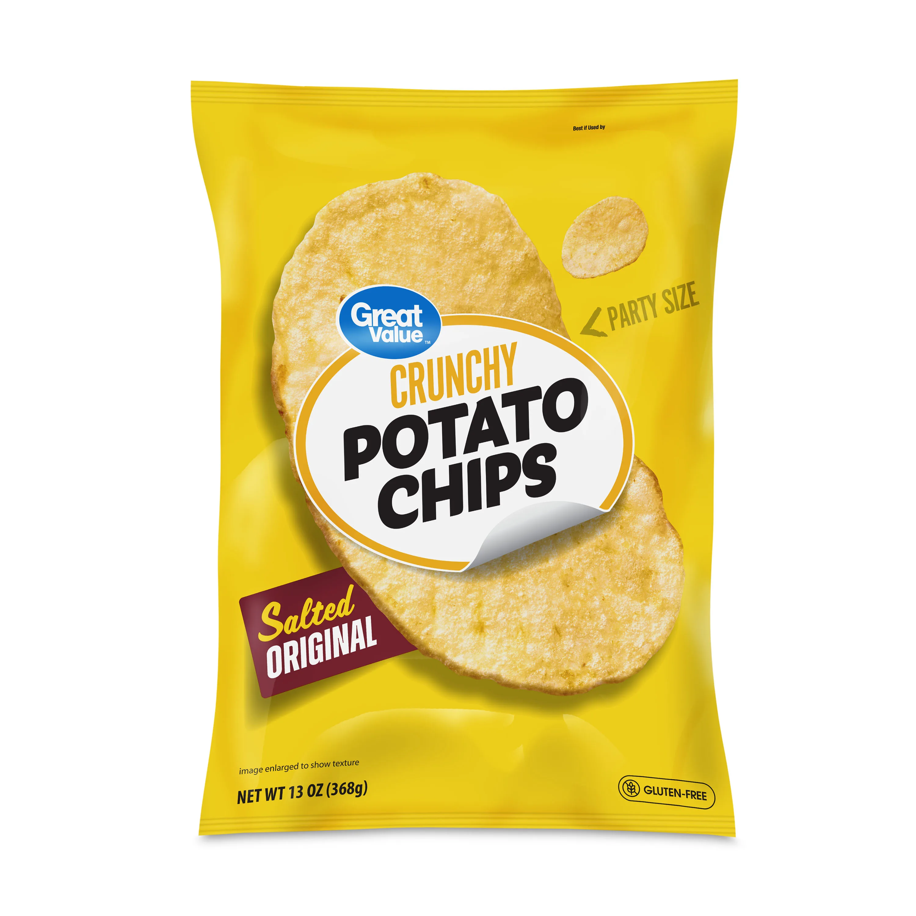 Great Value Party Size Original Potato Chips 13oz bag