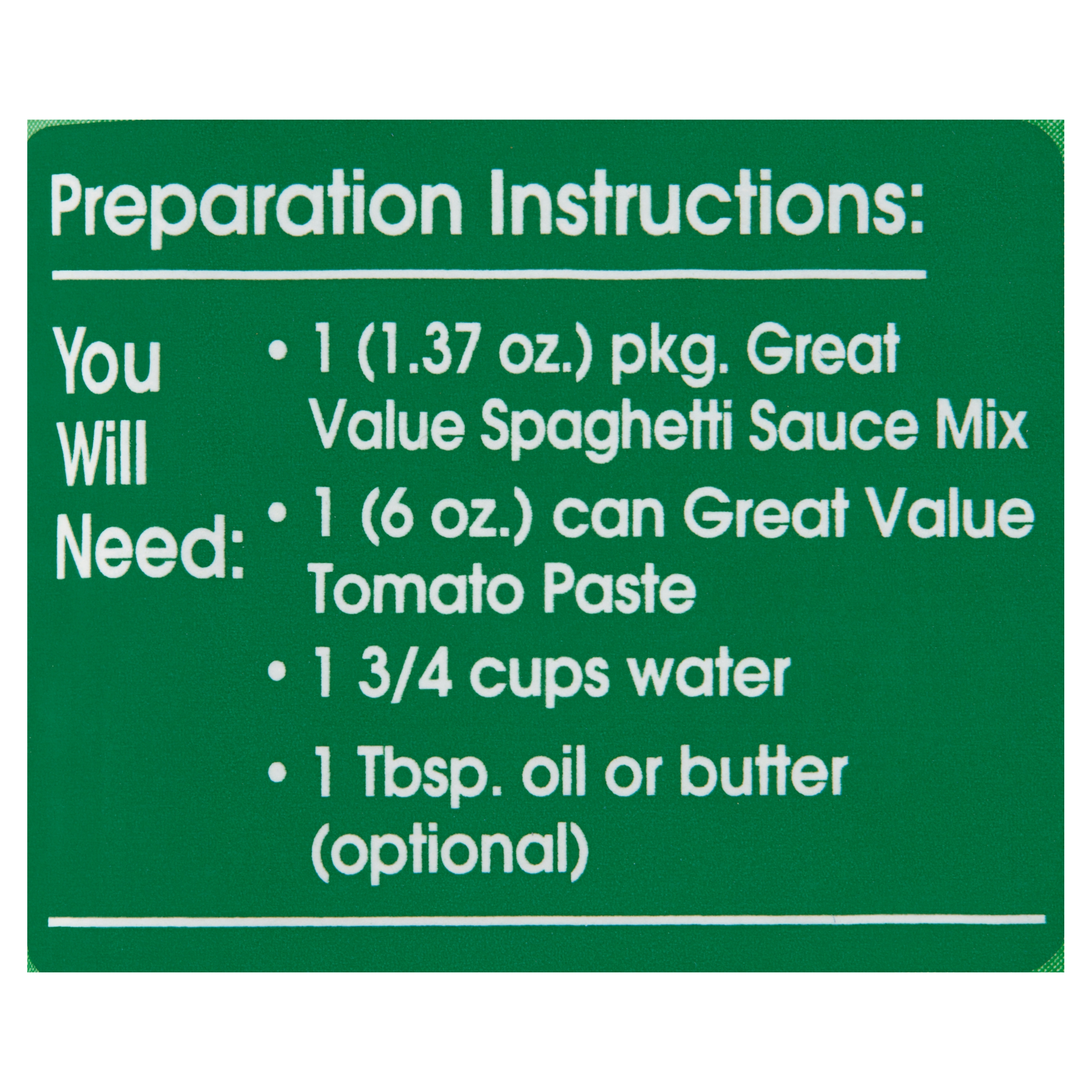 Great Value Spaghetti Sauce Mix, 1.37 oz thumbnail 3
