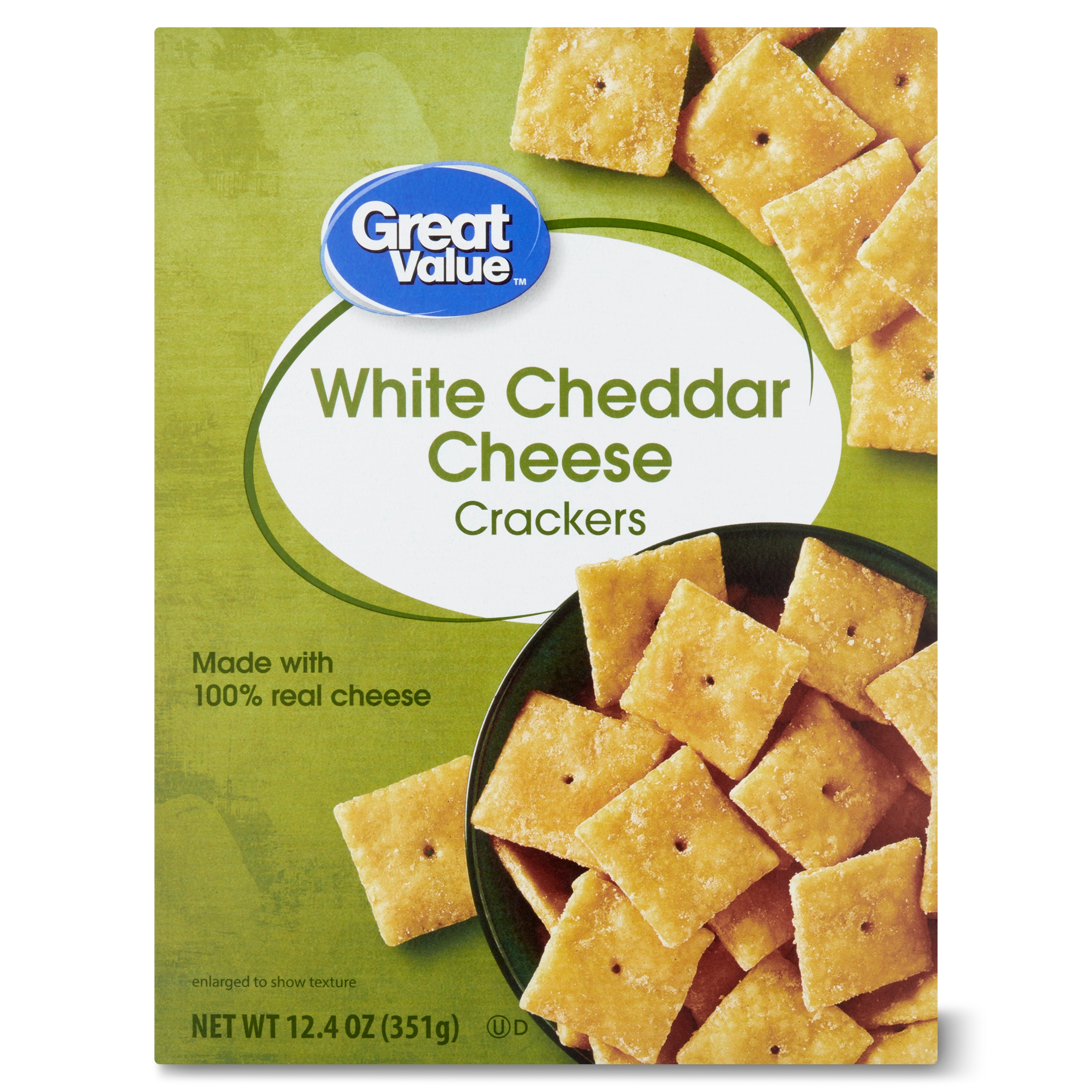 GREAT VALUE 12.4 OZ WHITE CHEDDAR CHEESE CRACKERS