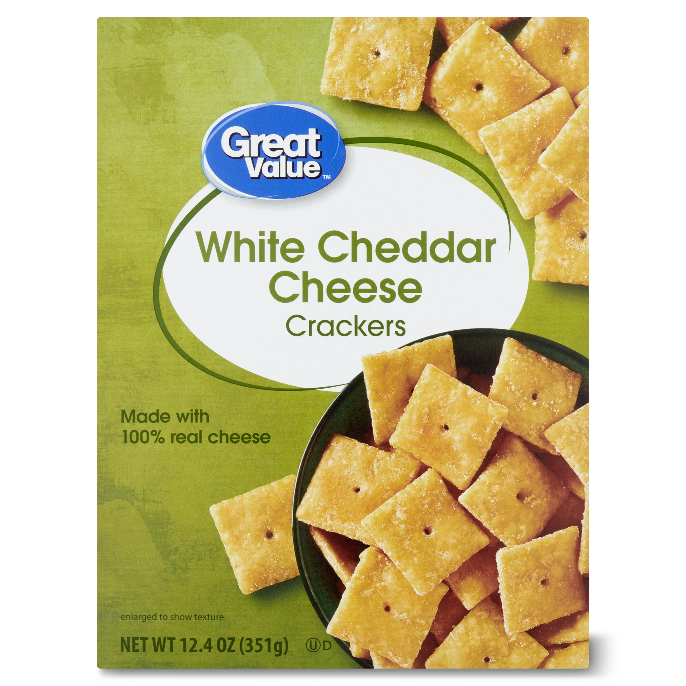 GREAT VALUE 12.4 OZ WHITE CHEDDAR CHEESE CRACKERS