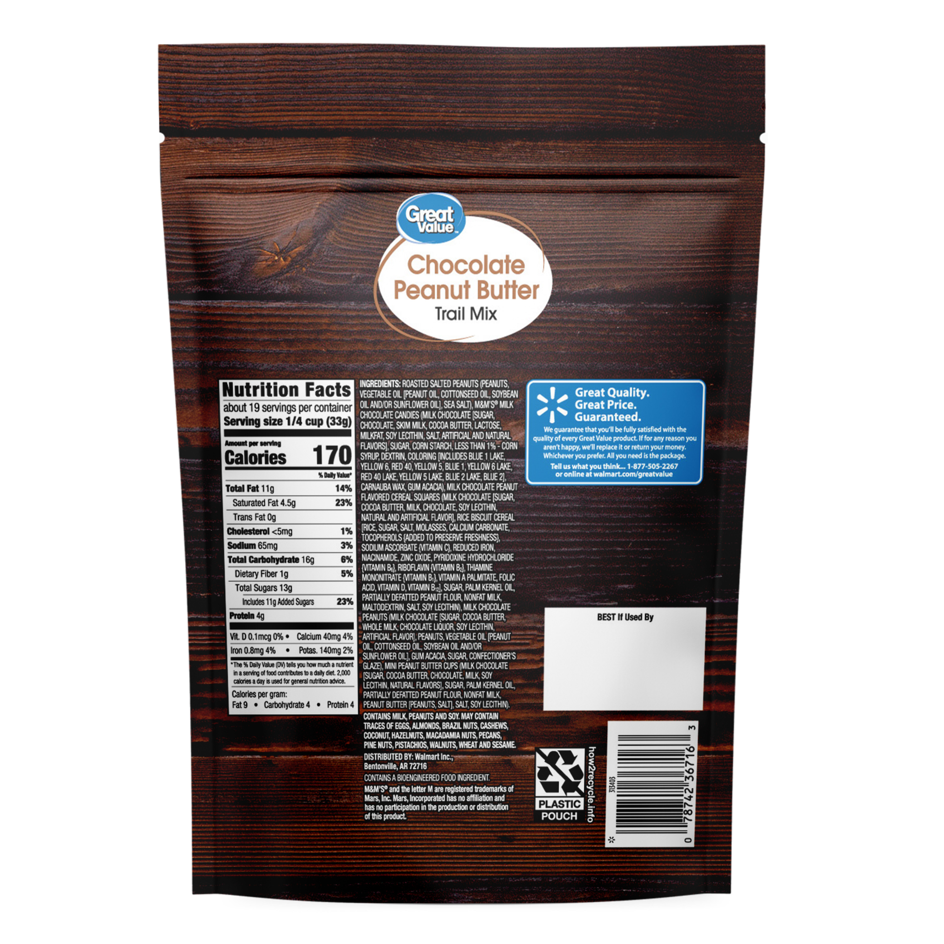Great Value Chocolate Peanut Butter Trail Mix, 22 oz thumbnail 2