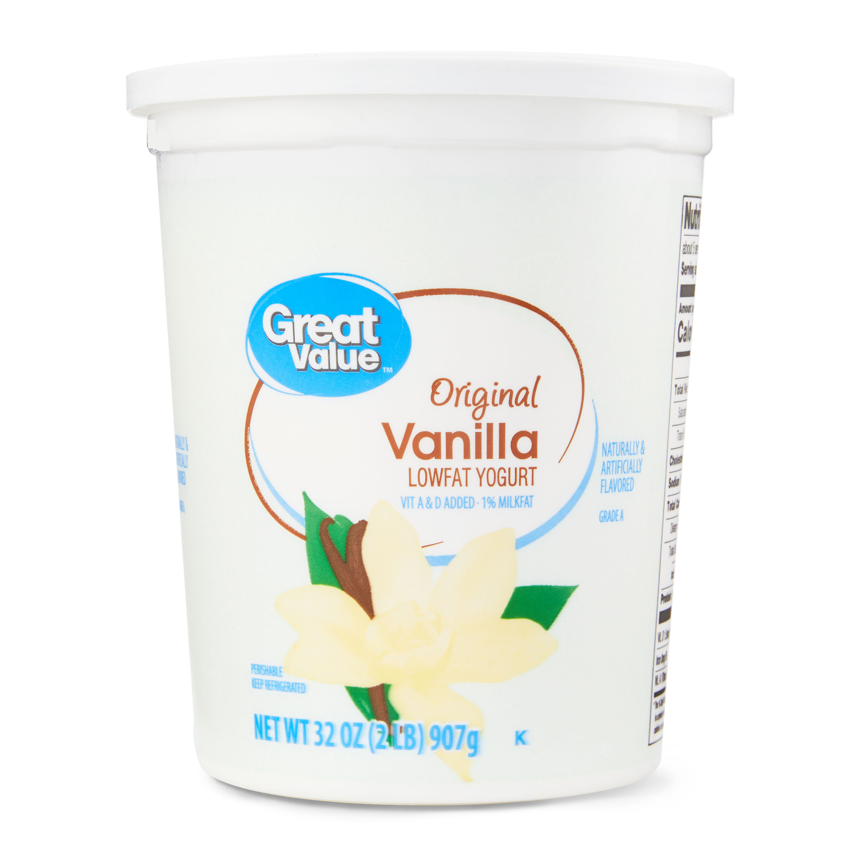 Great Value Original Vanilla Lowfat Yogurt, 32 oz