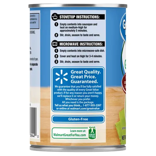 Great Value Cut Green Beans, Canned Green Beans, 14.5 oz Can thumbnail 4