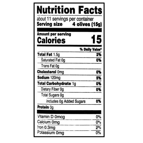 Great Value Large Pitted Black Olives, 6 oz. Allergens Not Contained. thumbnail 3