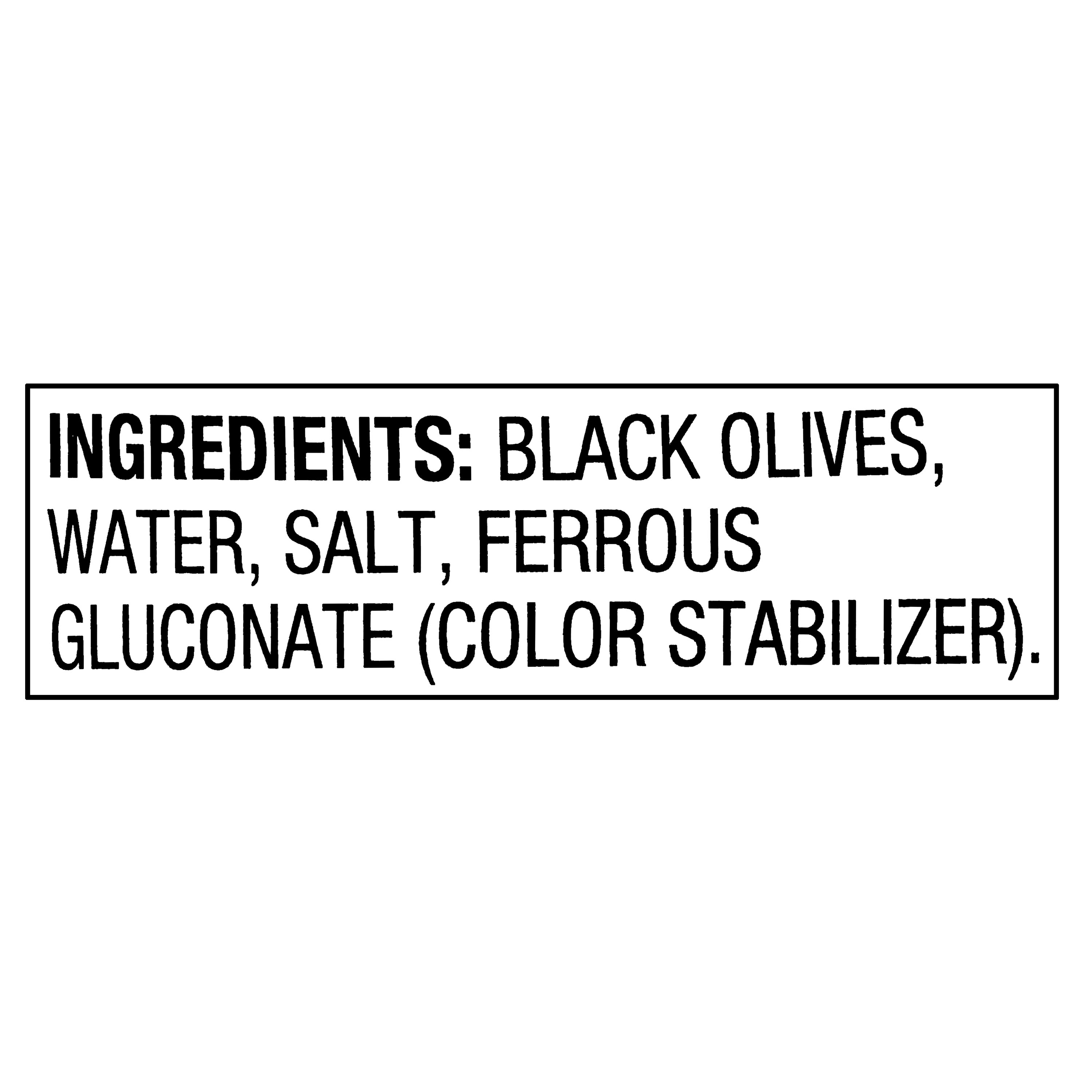 Great Value Large Pitted Black Olives, 6 oz. Allergens Not Contained. thumbnail 4