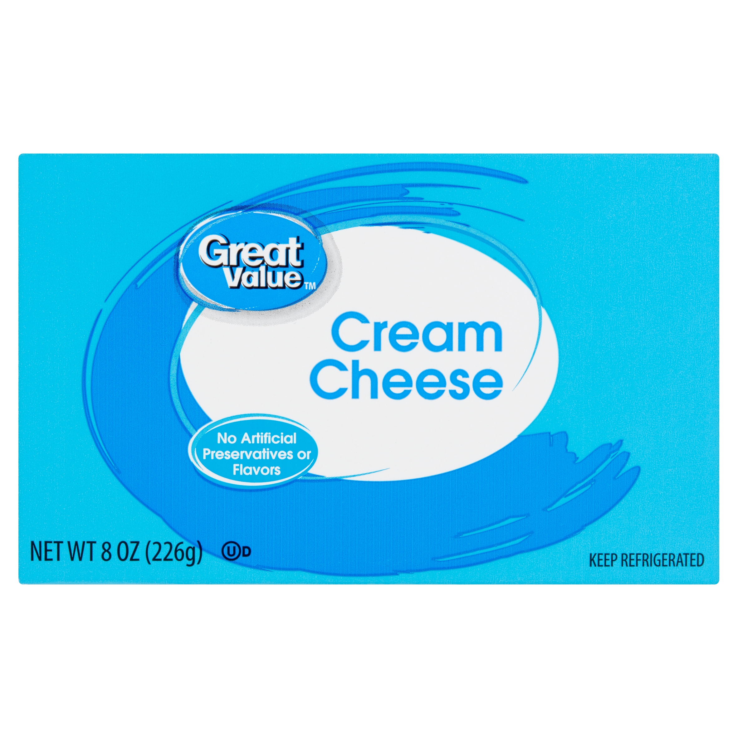 Great Value Cream Cheese Brick, 8 oz (Refrigerated)