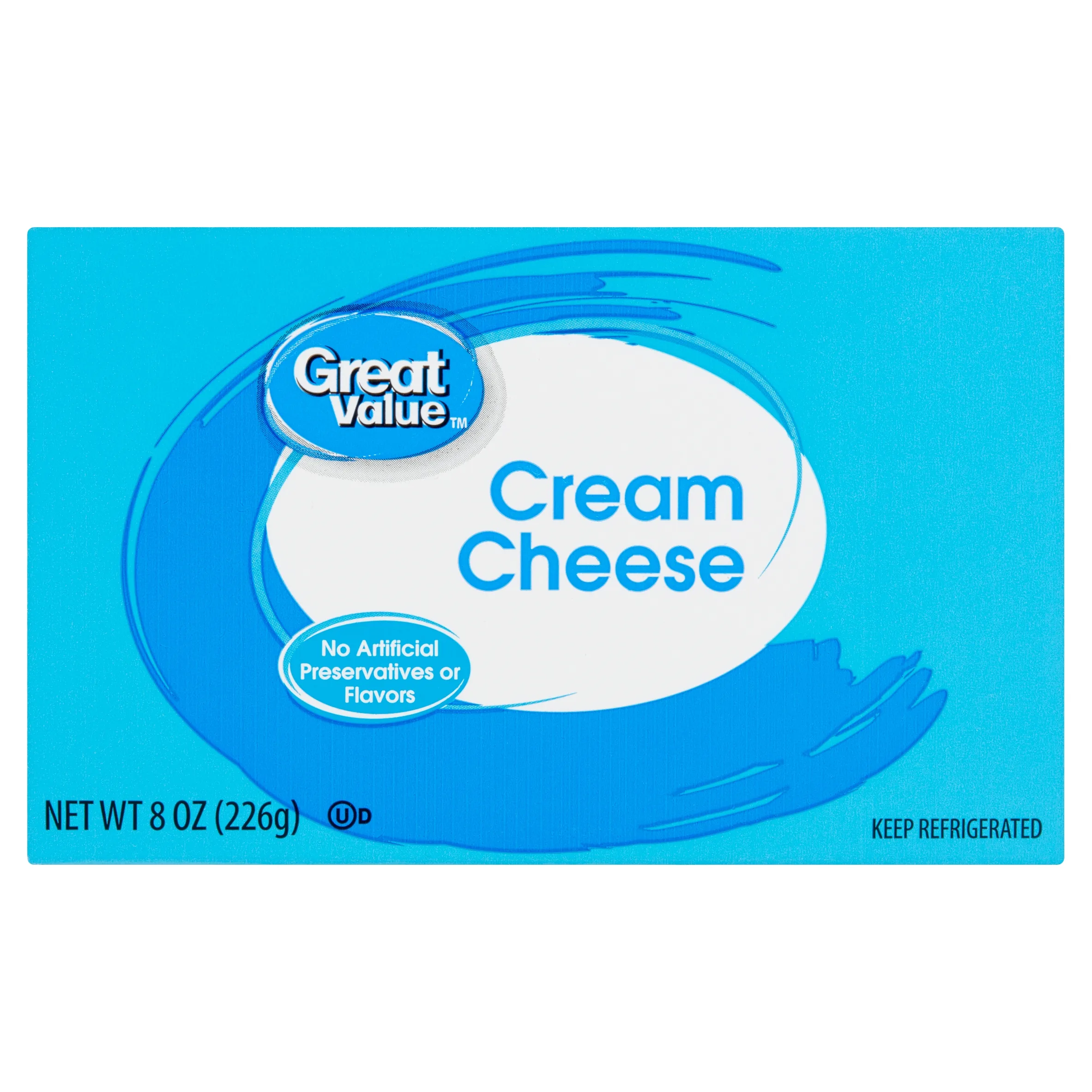 Great Value Cream Cheese Brick, 8 oz (Refrigerated)
