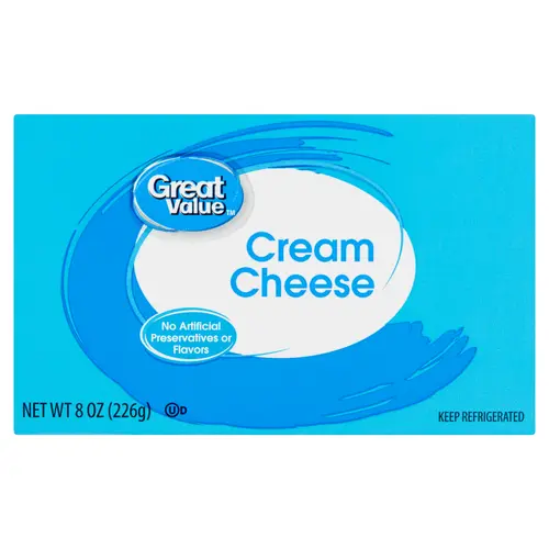 Great Value Cream Cheese Brick, 8 oz (Refrigerated)