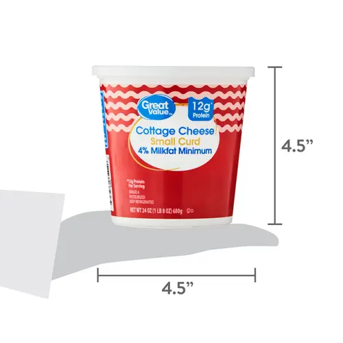 Great Value 4% Milkfat Minimum Small Curd Cottage Cheese, 24 oz thumbnail 2