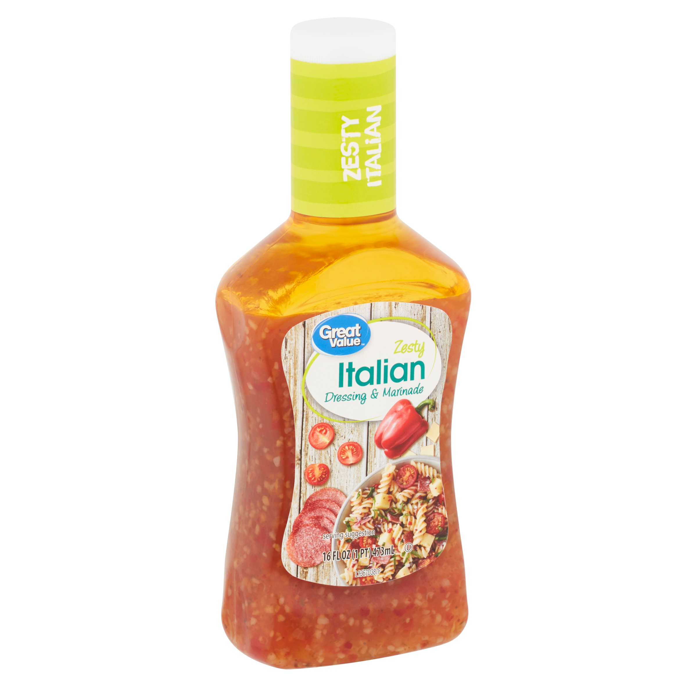 Great Value Zesty Italian Dressing & Marinade, 16 fl oz