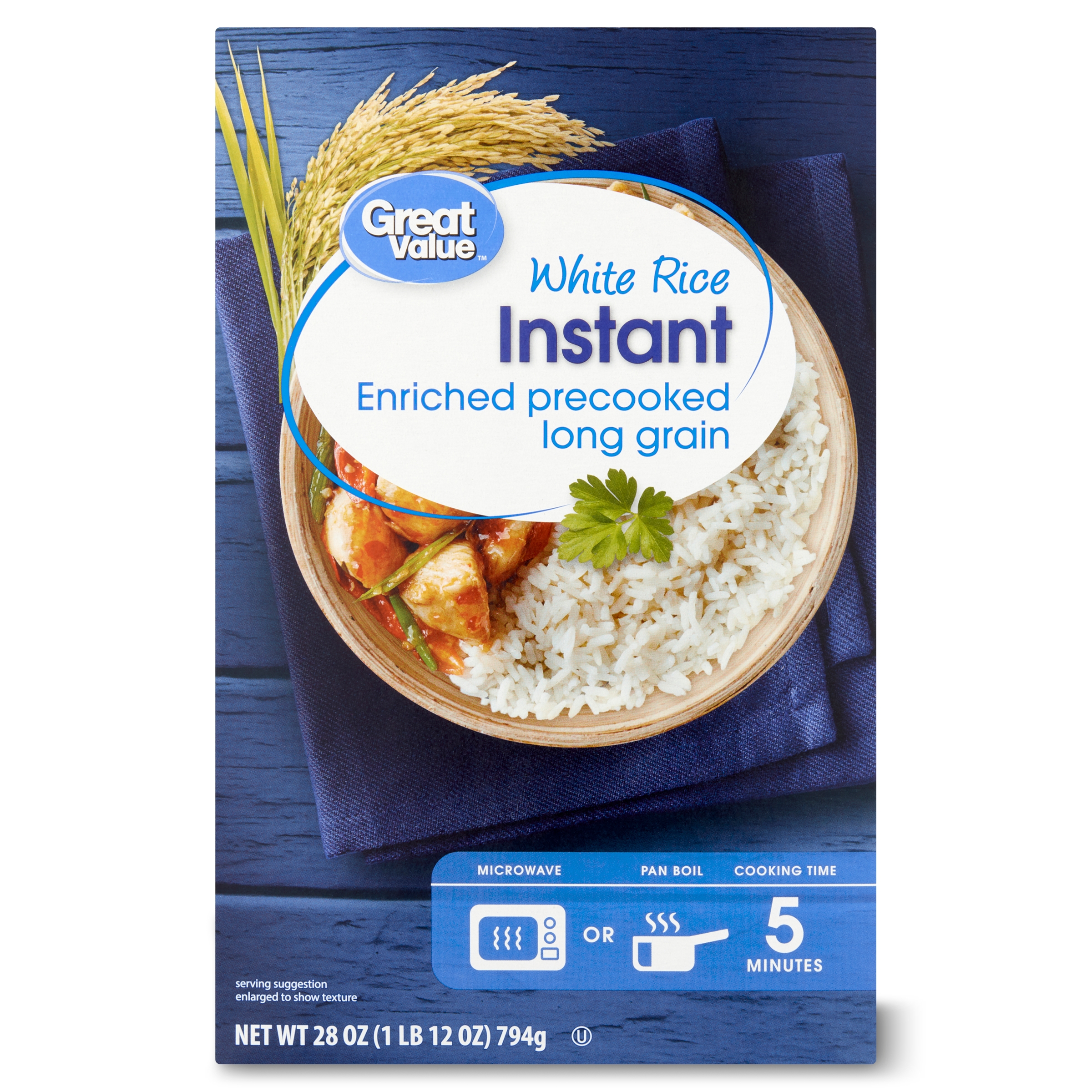 Great Value Instant White Rice, 28 oz