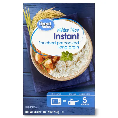 Great Value Instant White Rice, 28 oz