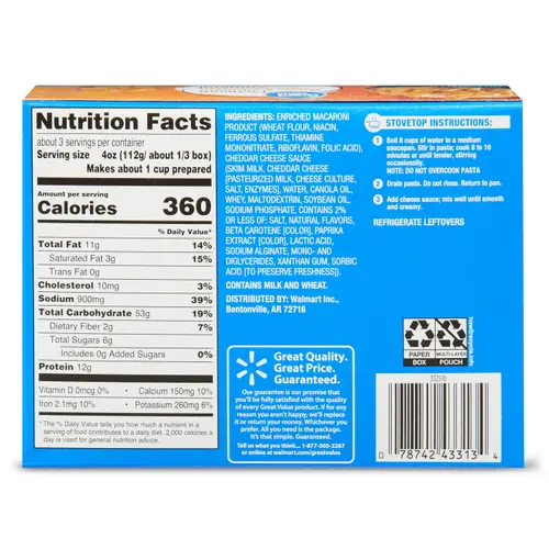 Great Value Premium Original Shells & Cheese, 12 oz Box (Shelf Stable Packaged Meals) thumbnail 3