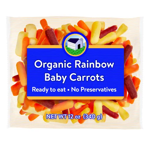 Organic Fresh Rainbow Baby Carrots, 12 oz Bag