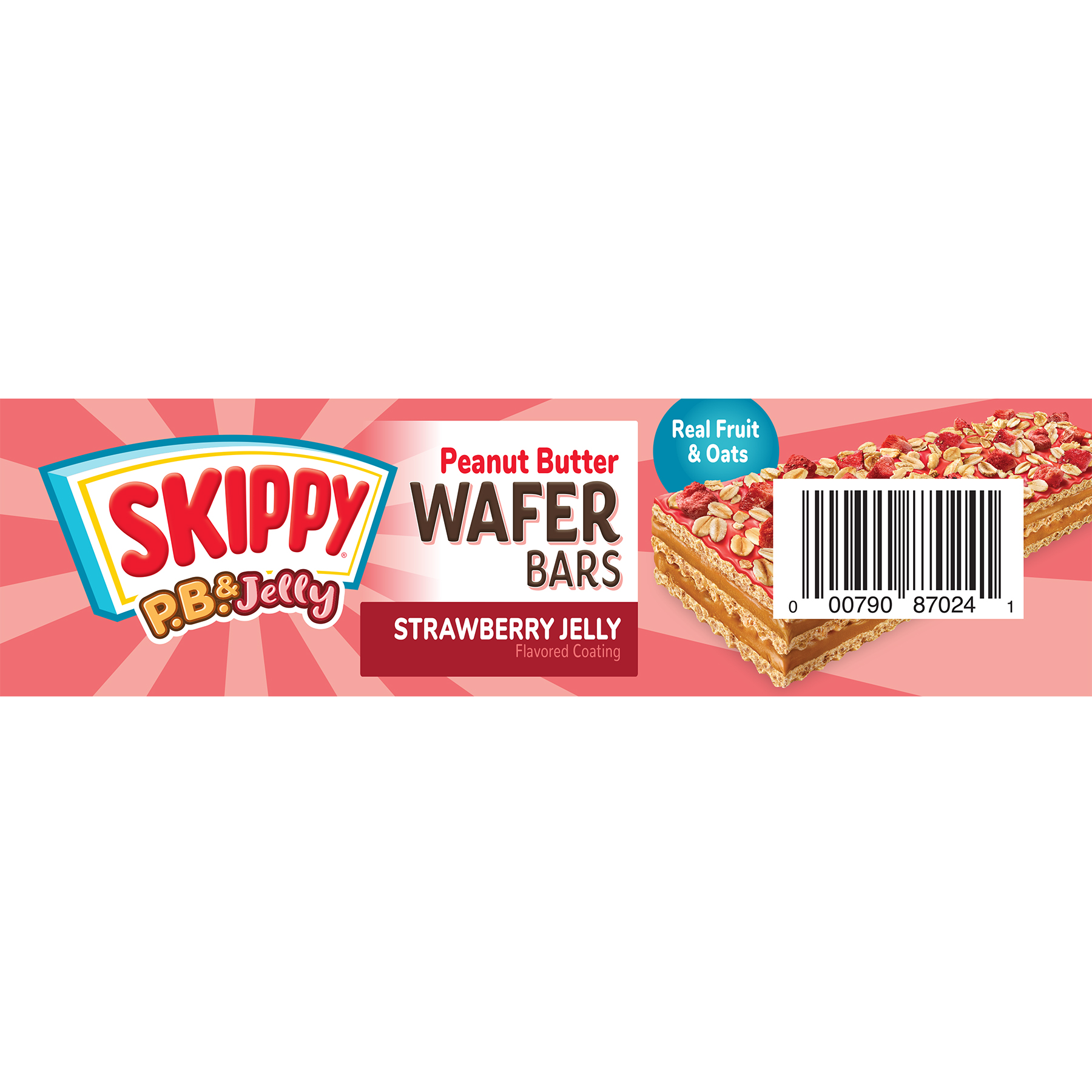 SKIPPY P.B. & Jelly Strawberry Jelly-Coating & Peanut Butter Wafer bars - 6 Individually Wrapped Snack Bars - 1.3 Oz (36 thumbnail 4