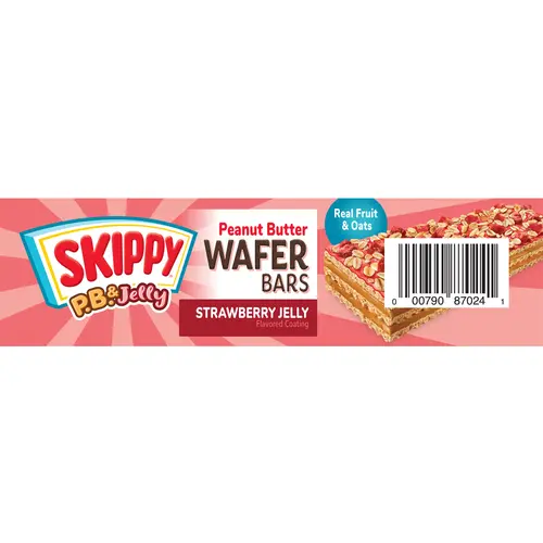 SKIPPY P.B. & Jelly Strawberry Jelly-Coating & Peanut Butter Wafer bars - 6 Individually Wrapped Snack Bars - 1.3 Oz (36 thumbnail 4