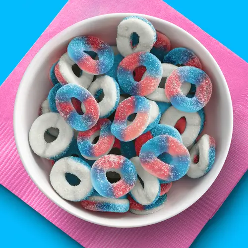 SweeTARTS Gummy Halos, Candy, Blue Punch and Strawberries and Cream, Tart and Chewy, Soft and Fluffy, 3.5 oz thumbnail 4